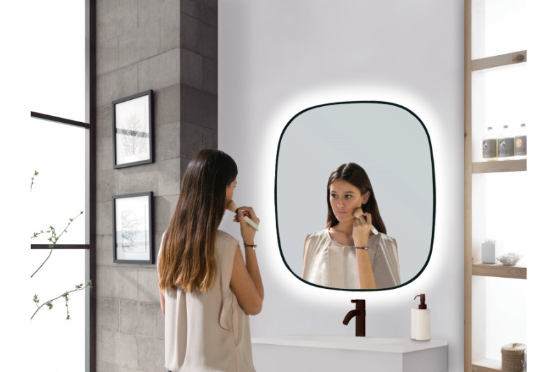 MIRROR SHARON 600X700MM BLACK 5700K