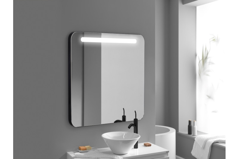 MIRROR ZOE 800X700MM BLACK 4000K