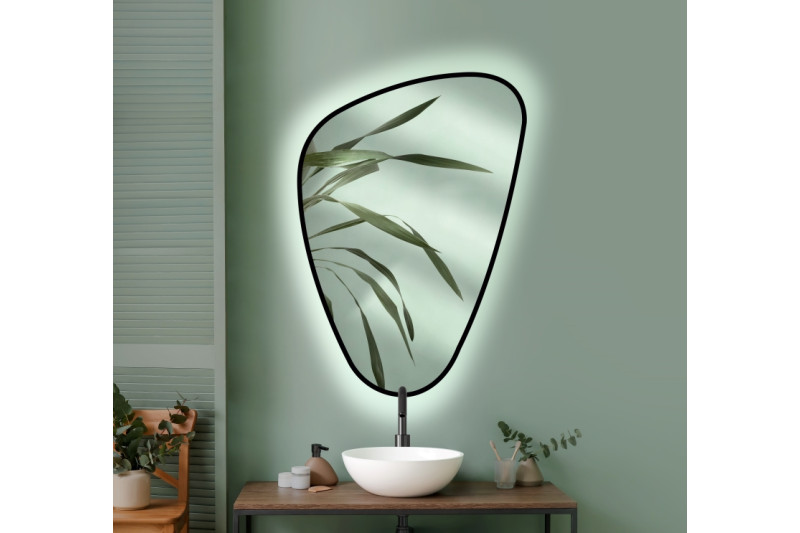 Mirror  with LED lighting ELENA BLACK 683x956MM 4000K